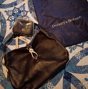 Dooney & Bourke Brown Leather 2L740 BM Logo Lock Shoulder Bag